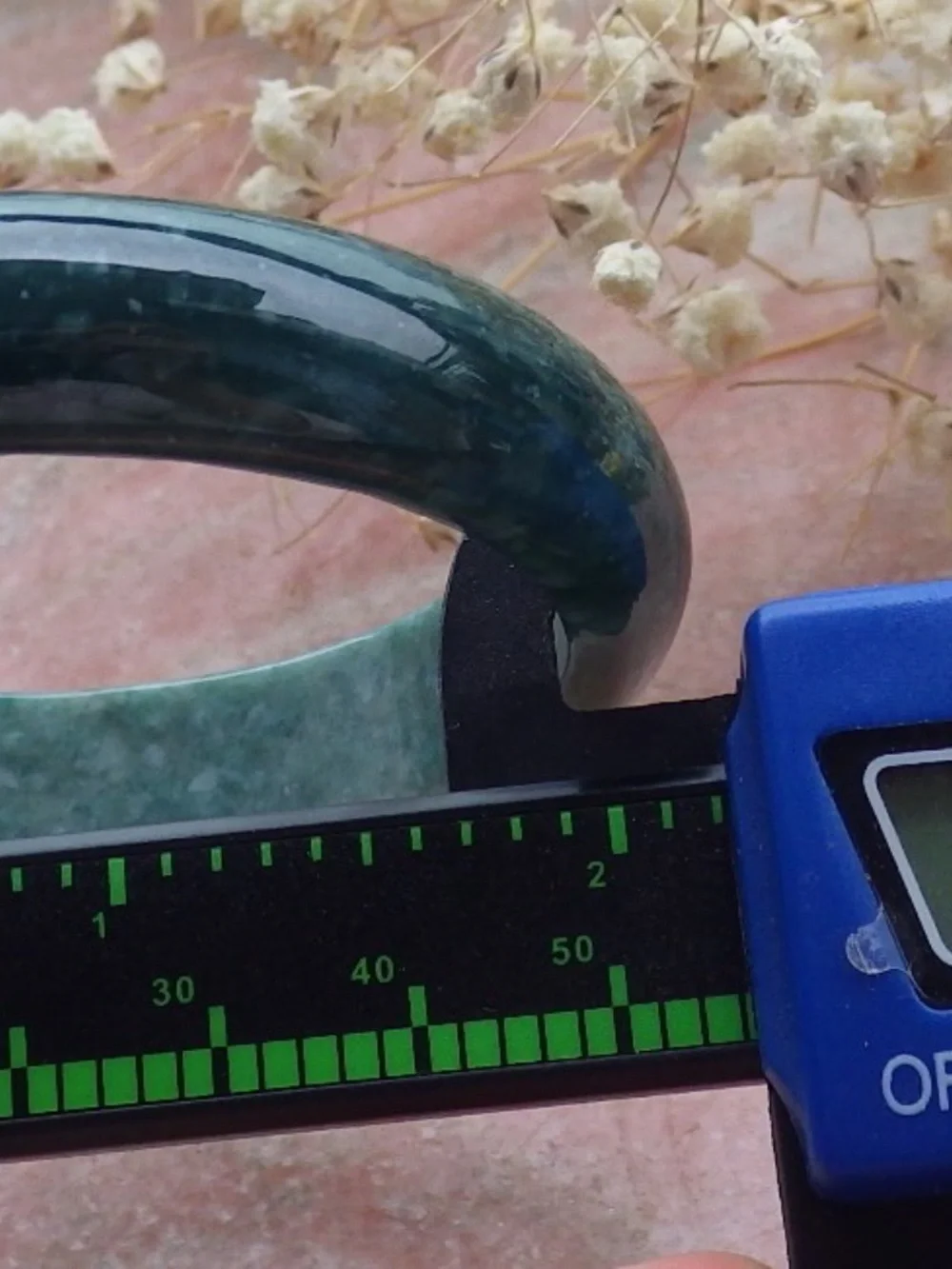 58mm Certified Hand Carved Green Natural A JADE Circle Jadeite Bracelet Bangle